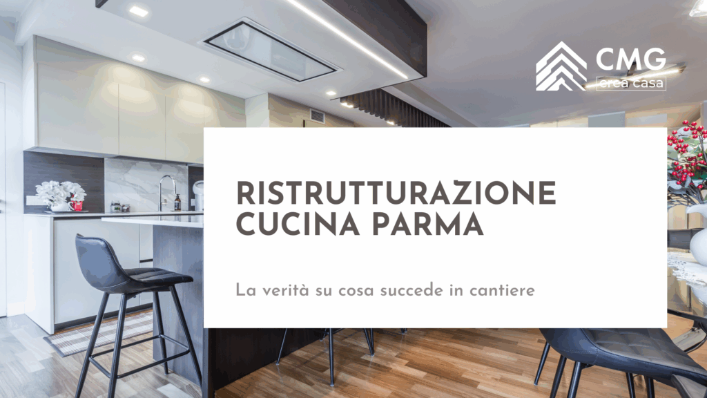 Cucina moderna a Parma, immagine che illustra il processo di ristrutturazione in 8 fasi del Metodo CMG