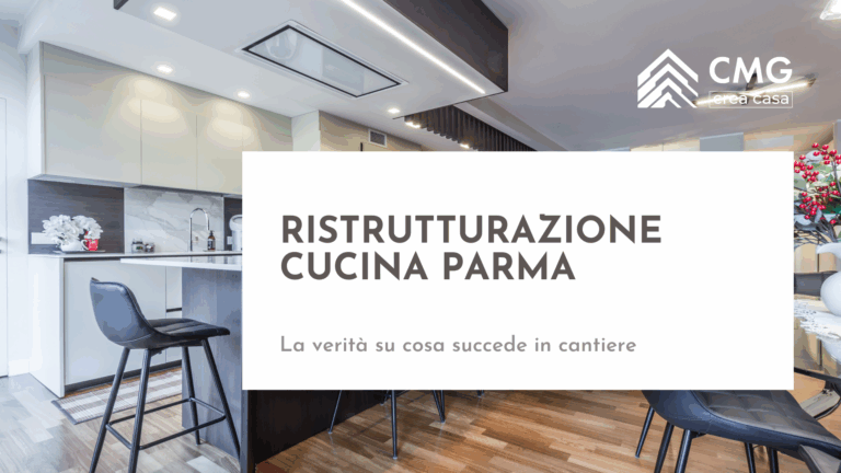Cucina moderna a Parma, immagine che illustra il processo di ristrutturazione in 8 fasi del Metodo CMG