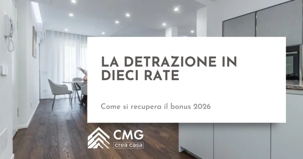 In quante rate si recupera la detrazione del bonus ristrutturazione 2026 a Parma - CMG Crea Casa
