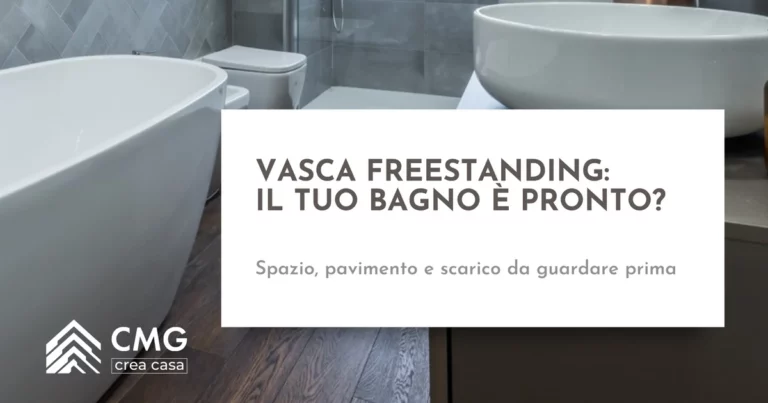 Vasca freestanding nel bagno da rifare: come capire se c'è posto e dove passa lo scarico - CMG Crea Casa